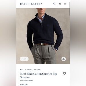 Ralph Lauren Dark Blue Half-Zip Pullover
